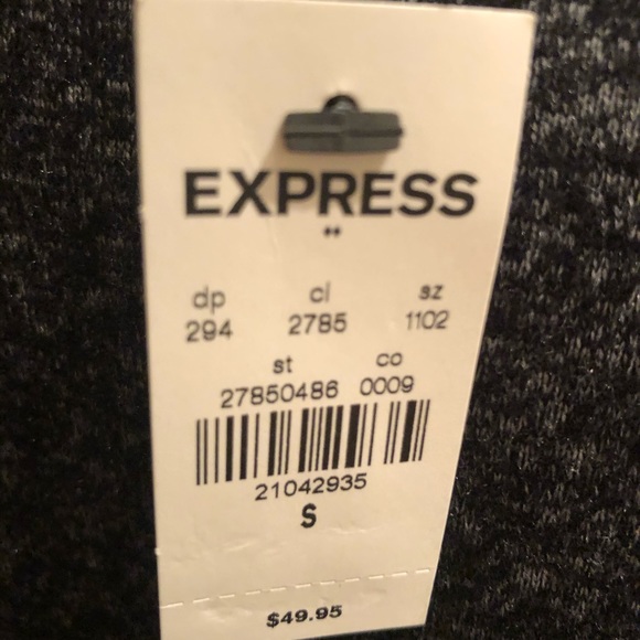Express NWT Black Grayish long sleeve S Dress - Picture 5 of 7